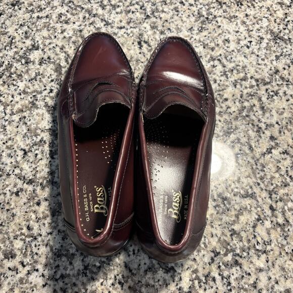 GH Bass Men's Vintage Maroon Classic Walton Leather Penny Loafer Size 10D - Picture 3 of 10